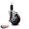 Service Caster 4'' Maroon Poly Swivel 1-1/4'' Expanding Stem Caster with Brake SCC-EX20S414-PPUB-MRN-TLB-114 - alternate 4